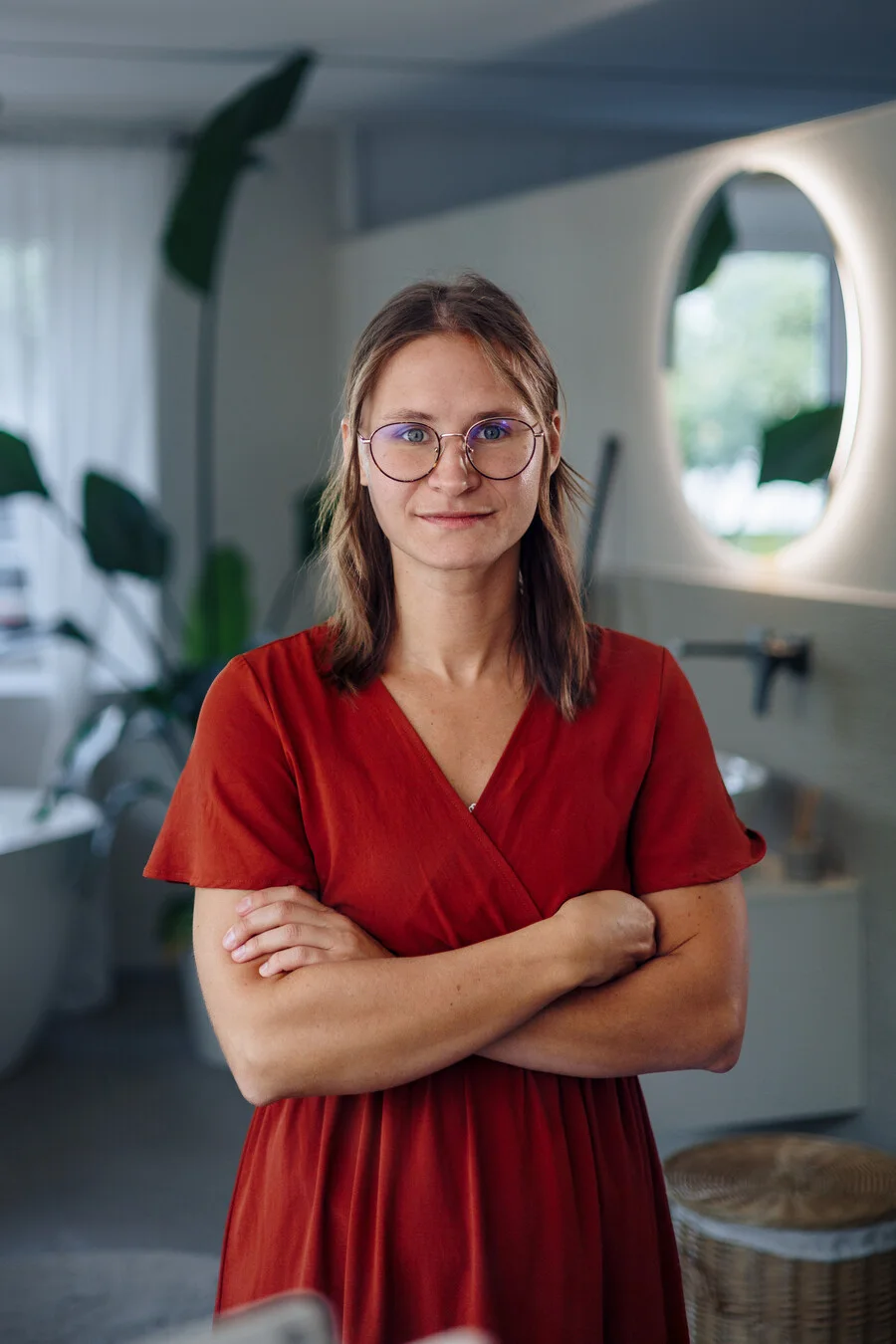 Simone Stoll von Stoll Bad & Wellness in der Ausstellung
